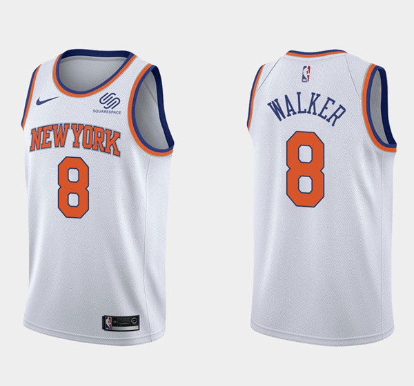 New Yok Knicks #8 Kemba Walker Association Edition Stitched Swingman Basketball Jersey New Yok Knicks #8 Kemba Walker Association Edition Stitched Swingman Basketball Jersey